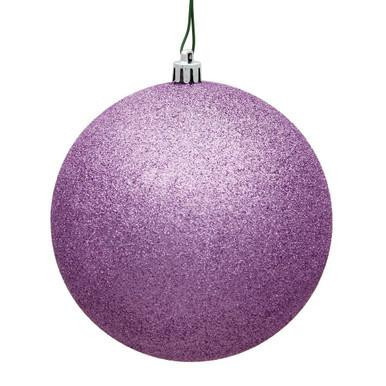  Vickerman 12" Orchid Glitter Ball Christmas Ornament with Drilled and Wired Cap 