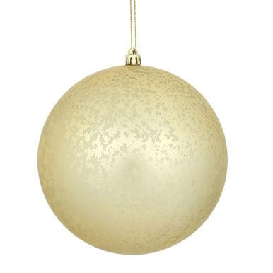  Vickerman 8" Champagne Matte Mercury Ball Christmas Ornament 