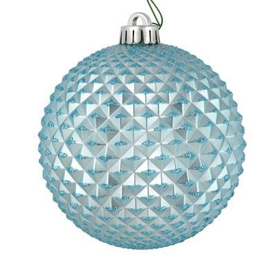 Vickerman 2.75" Baby Blue Durian Glitter Ball Christmas Ornament 12 per Bag