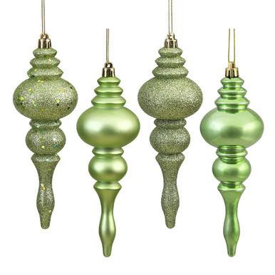 Vickerman 7" Celadon 4-Finish Finial Christmas Ornament 8 per Box