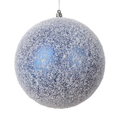  Vickerman 6" Blue Matte Snow Covered Christmas Ornament 2 per bag 