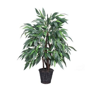 Vickerman 4' Artificial Mango Extra Full Bush Rattan Basket