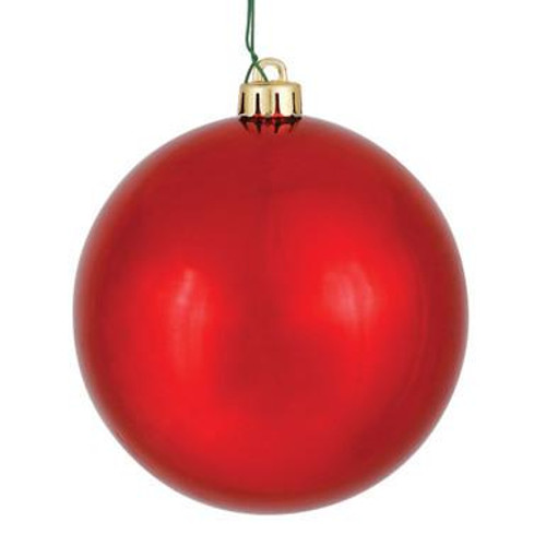 Vickerman 3" Red Shiny Ball Christmas Ornament 12 per Bag 