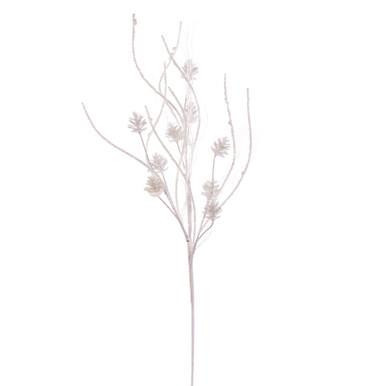 Vickerman 32" White Mini Pinecone Twig Glitter Spray 6 per bag