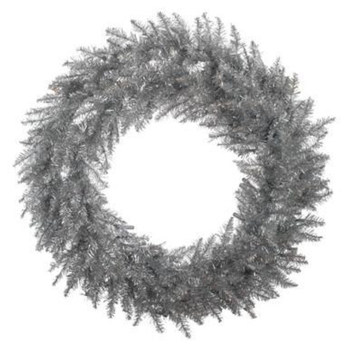  Vickerman 24" Silver Artificial Christmas Wreath Unlit 