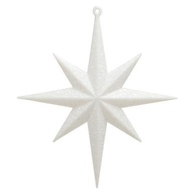 Vickerman 8" White Iridescent Glitter Bethlehem Star Christmas Ornament 4 per Box