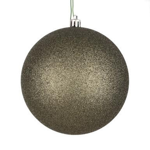  Vickerman 3" Limestone Glitter Ball Drilled 12/Bag 