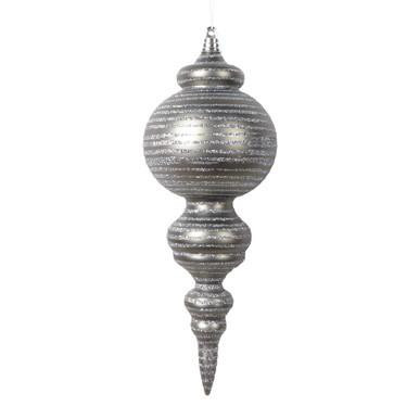  Vickerman 10" Matte Pewter Finial Christmas Ornament 2 per bag 
