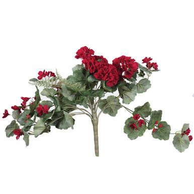 Vickerman 22" Artificial Red Geranium Hanging Bush