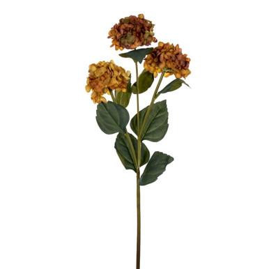 Vickerman 33" Golden Yellow Artificial Hydrangea Spray with Three Flower Heads 2 per bag