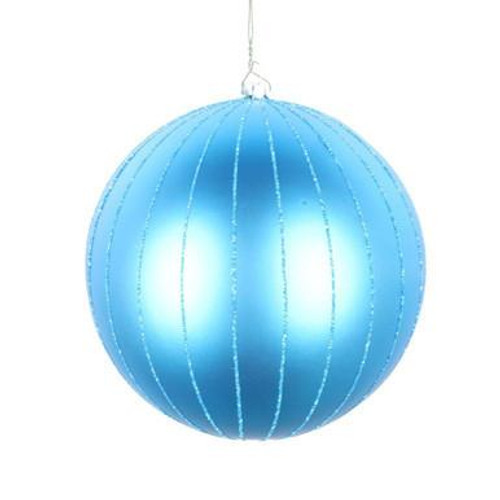  Vickerman MT211912D- 6" Turquoise Matte Glitter Ball Christmas Ornament 