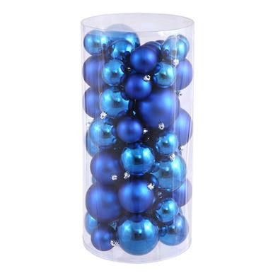  Vickerman N112202A - 1.5"-2" Blue Balls Shiny/MatteChristmas Ornament 50/Box 