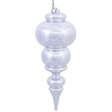 Vickerman N150607DSV - 14" Silver Shiny Finial UV Drilled Christmas Ornament