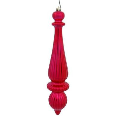 Vickerman N150803DMV - 14" Red Matte Finial Drop UV Drilled Christmas Ornament