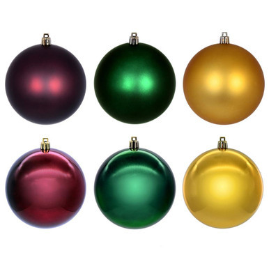  Vickerman N220356 3" Burgundy Gold Green Orn Asst 12/box