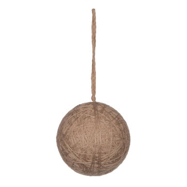 Vickerman JE220365 4" Natural Wool String Wrapped Ball 4/Bg