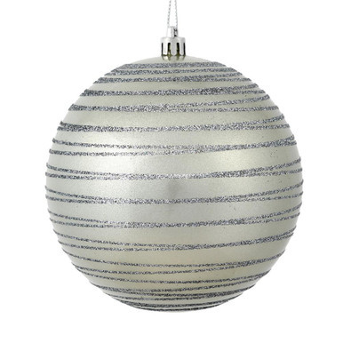 Vickerman N187625D 4" Limestone Candy Glitter Ball 4/Bag