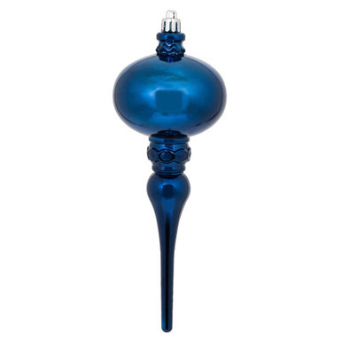 Vickerman N174531D 8" x 2.75" Midnt Blue Shiny Finial 3/Bg