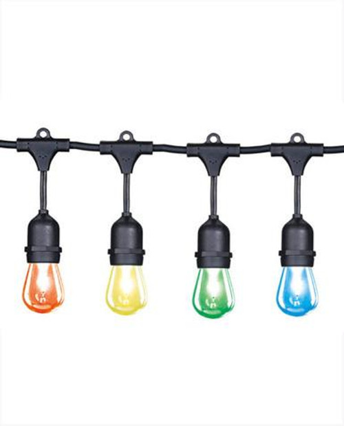 Cyber Tech Lighting Cyber Tech SL48-15RGB - 48 ft LED Patio String Light - RGB Multi-Color - Weatherproof 