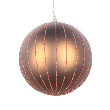 Vickerman MT211776D 5" Mocha Matte Glitter Ball Orn 4/bag