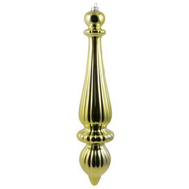  Vickerman N150873DSV 14" Lime Shiny Finial Drop UV 2/Bag