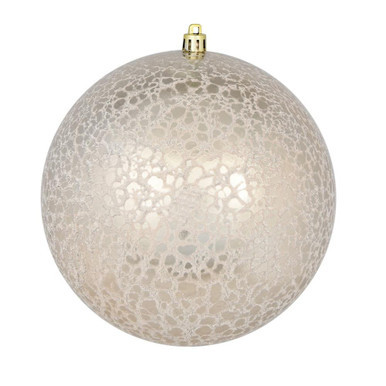 Vickerman N195438D 4" Champagne Crackle Ball Ornament 6/Bag