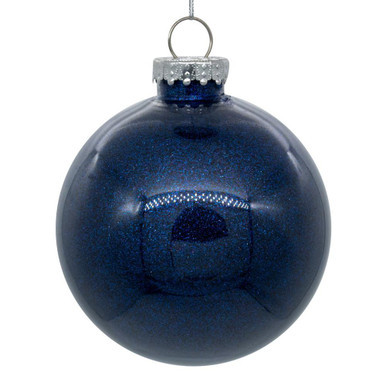  Vickerman N210831 3" Midnite Blue Glitter Clear Ball 12/bg