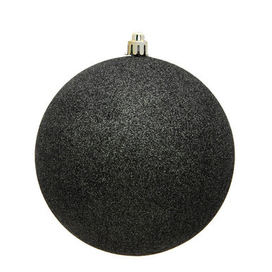 Vickerman N591084DG 4" Gunmetal Glitter Ball Drilled 6/Bag