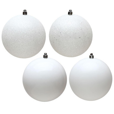 Vickerman N591511DA 6" White Ball 4 Finish Asst 4/Bag