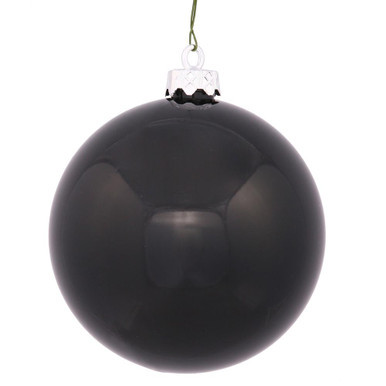 Vickerman N592017DSV 8" Black Shiny Ball UV Drilled Cap