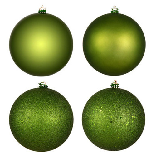  Vickerman N593034DA 12" Juniper 4-Finish Ball Orn Asst 4/Bag