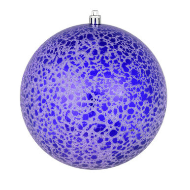  Vickerman N195666D 6" Purple Crackle Ball Ornament 4/Bag