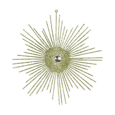  Vickerman M184554 6.5" Celadon Glitt Snowflake Burst 6/Bg