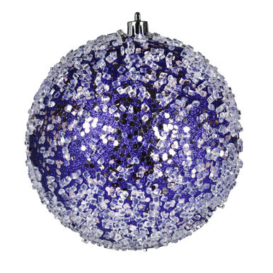 Vickerman N190166D 4" Purple Glitter Hail Ball 6/Bag