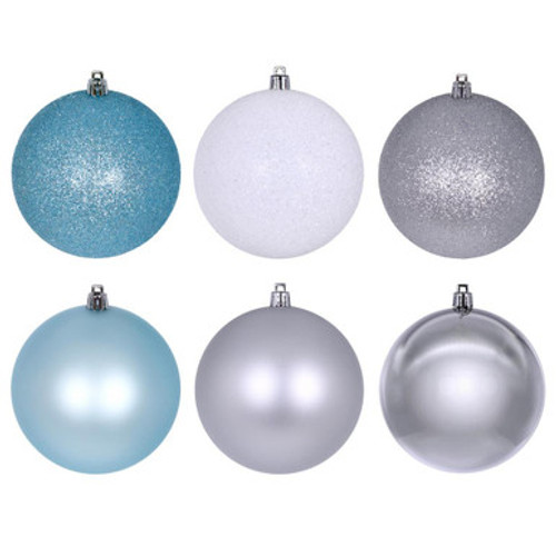  Vickerman N220363 3" Silver Baby Blue White Asst 12/box