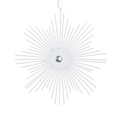  Vickerman M184511 6.5" White Glitt Snowflake Burst 6/Bag