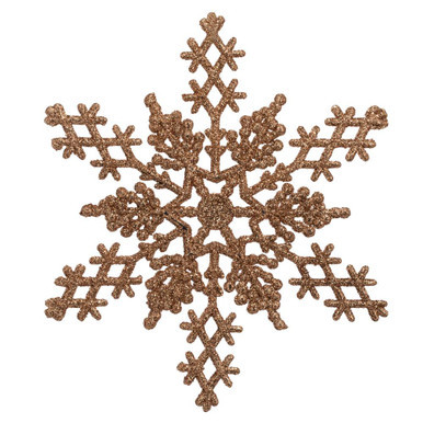 Vickerman M101558 6.25" Rose Gold Glit Snowflake 12/Pvc Bx