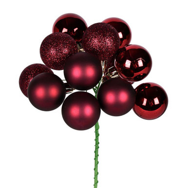 Vickerman N192519 12" Wine Ball Ornament Pick 4/Bg