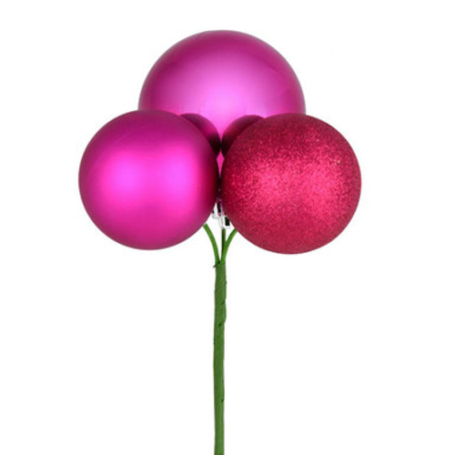  Vickerman N193070 18" Fuchsia Ornament Pick 4/Bg