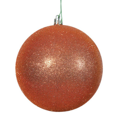  Vickerman N591218DG 4.75" Burn Org Glitter Ball Drilled 4/Ba