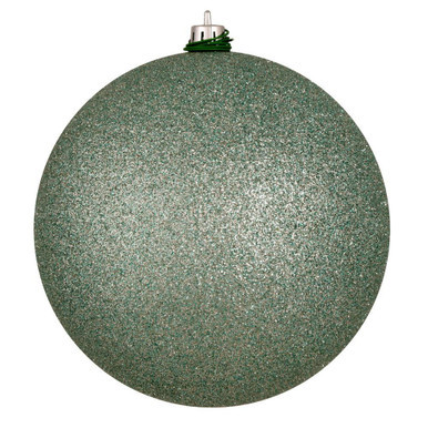 Vickerman N591040DG 4" Frosty Mint Glitter Ball Drill 6/Bag