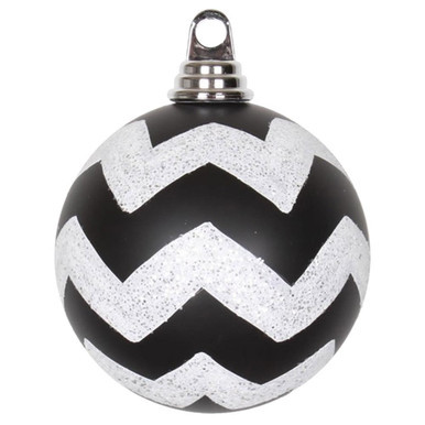 Vickerman M143477 4.75" Black-Wht Matt-Glit Chev Ball 3/Bx