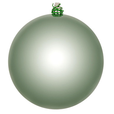 Vickerman N592040DSV 8" Frosty Mint Shiny Ball UV Drilled
