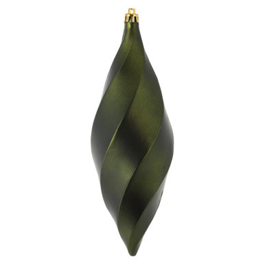 Vickerman M183164M 8" Moss Green Matte Swirl Finial 6/Bag