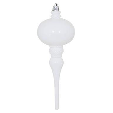 Vickerman N174511D - White Finial Ornament