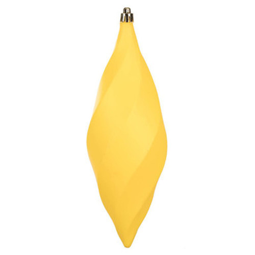  Vickerman M183178M 8" Yellow Matte Swirl Finial 6/Bag
