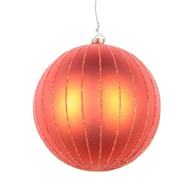  Vickerman MT211518D 4" Brn Orange Matte Glitter Ball 4/bag