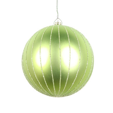  Vickerman MT211754D 5" Celadon Matte Glitter Ball Orn 4/bag