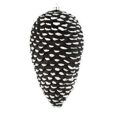  Vickerman N187317D 10" Black/White Matte Glitt Pinecone 2/B