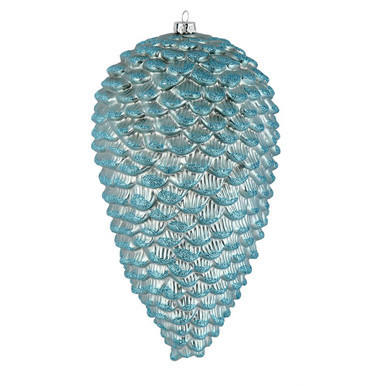  Vickerman N187332D 10" Baby Blue Matte Glitter Pinecone 2/B